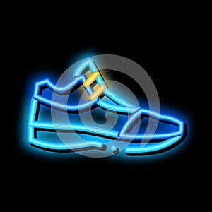 Volleyball Shoes Sneakers neon glow icon illustration