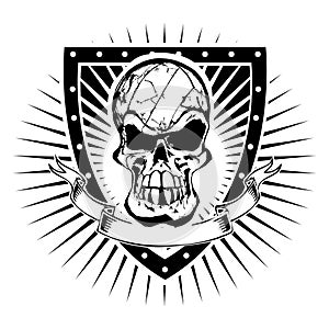 Volleyball skull shield
