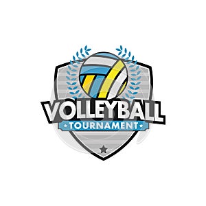 volleyball sport emblem for squad club badge vector logo design