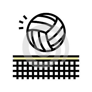 volleyball sport game color icon vector illustration