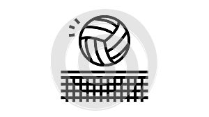 volleyball sport game line icon animation