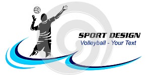 Volleyball sport logo in vector quality.