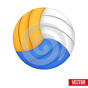 Volleyball in three colors. Vector. Isolated on