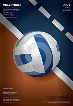 Volleyball Tournament Poster  Template Design