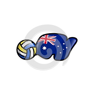 Volleyball vector with australia national flag design