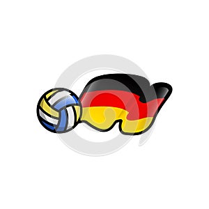 Volleyball vector with germany national flag design