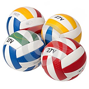 Volleyballs on transparent background