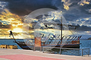 Volos city, Greece. The mythical ship Argo