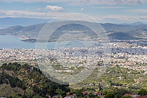 Volos city view from Pelion mount, Greece