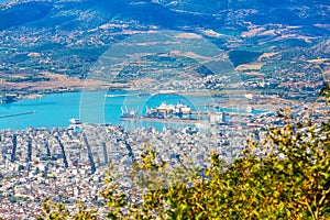 Volos city view from Pelion mount, Greece