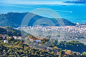 Volos city view from Pelion mount, Greece