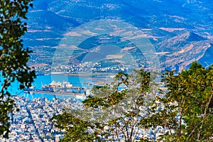 Volos city view from Pelion mount, Greece