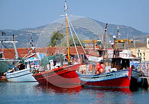 VOLOS PORT, GREECE, FISHING BOATS, MADE OF WOOD