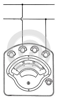 Volt Ammeter, vintage illustration