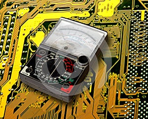 Volt meter on circuit board
