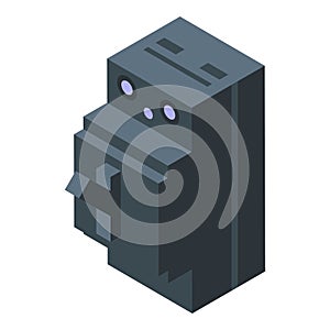 Voltage breaker icon, isometric style