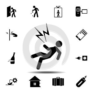 Voltage, electric shock icon. Simple glyph, flat vector element of universal icons set for UI and UX, website or mobile