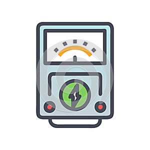 Voltage Meter Icon for Electrical Measurement