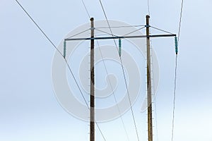 Voltage poles, electricity pylon, transmission power tower