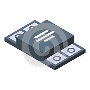 Voltage regulator protection icon, isometric style