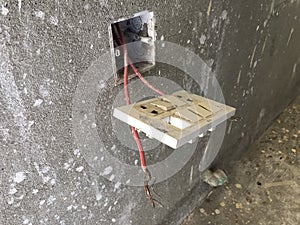 Voltage switchboard with circuit breakers. Electrical background