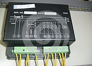 Voltage switchboard panel, electrical components at plant and factory with circuit breakers