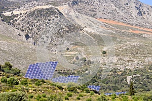 Voltaic panels on a mountain