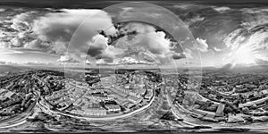 Volterra aerial skyline on a sunny day, Italy. Full spherical seamless panorama 360 degrees