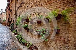 Volterra medieval town Picturesque  houses Alley in Tuscany Italy