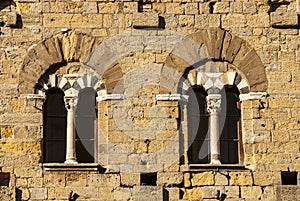 Volterra (Pisa) - Two mullioned windows photo