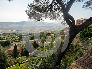 Volterra seen from the Viale dei Ponti street, Italy