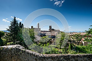 VOLTERRA, TUSCANY - MAY 21, 2017 - View of the skyline from the