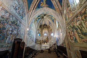 VOLTERRA, TUSCANY - MAY 21, 2017 - Church of Saint Francis, interior