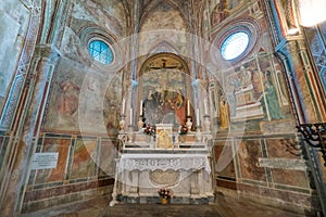 VOLTERRA, TUSCANY - MAY 21, 2017 - Church of Saint Francis, interior