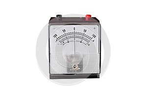 Voltmeter and ammeter for measuring voltage and electric current, isolated on white background. Scientific equipment.