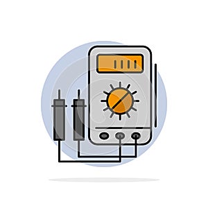 Voltmeter, Ampere, Watt, Digital, Tester Abstract Circle Background Flat color Icon