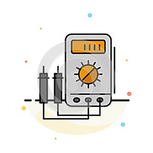 Voltmeter, Ampere, Watt, Digital, Tester Abstract Flat Color Icon Template