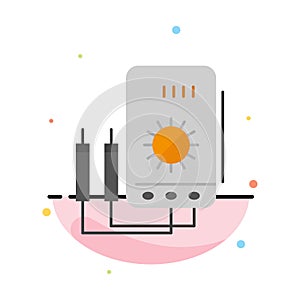 Voltmeter, Ampere, Watt, Digital, Tester Abstract Flat Color Icon Template