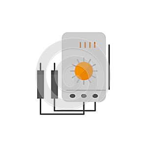 Voltmeter, Ampere, Watt, Digital, Tester  Flat Color Icon. Vector icon banner Template