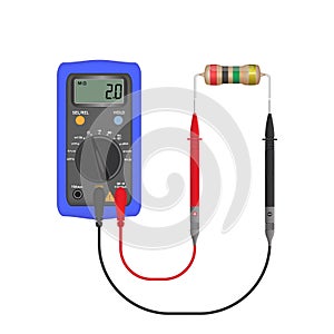 Multimeter electrical or electronics in purple silicone shell, with probes.