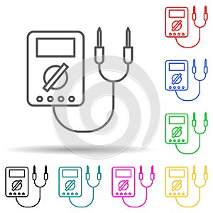 voltmeter multi color style icon. Simple thin line, outline vector of measuring Instruments icons for ui and ux, website or mobile