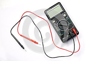 Voltmeter on white background