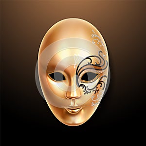Volto golden mask with ornately lace