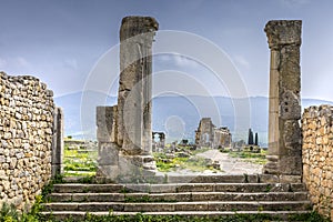 Touristic attraction and Roman archaeological site situated near Meknes. Volubilis, Morocco is a UNESCO World Heritage