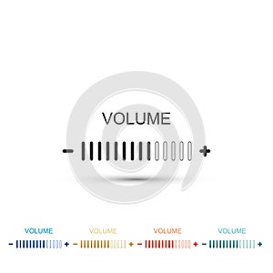 Volume adjustment icon isolated on white background. Set elements in colored icons