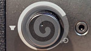 Volume button knob and input jack, speaker, music concept