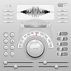 Volume control button music player icon vector