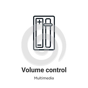 Volume control outline vector icon. Thin line black volume control icon, flat vector simple element illustration from editable