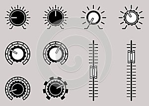 Volume control symbol icon set. Vector illustration