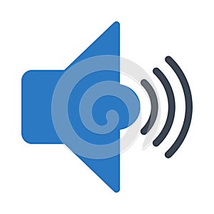 Volume glyph color flat vector icon